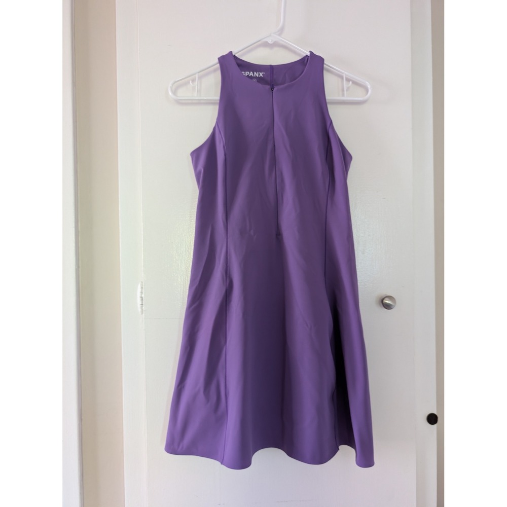 Spanx Get Moving Purple Sleeveless Quarter Zip Active Dress with Shorts XS